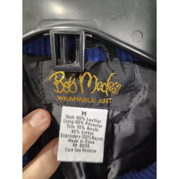 Bob Mackie Wearable Art Leather Sweater Jacket Suede M Full Zip Western Festival - Picture 3 of 6